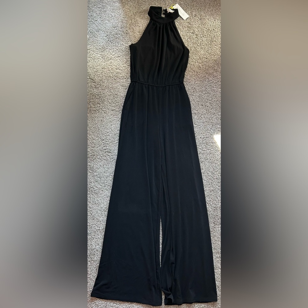 BCBGeneration black wide leg high neck jump suit XXS NWT
